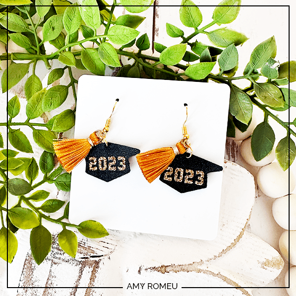 DIY Cricut Personalized Graduation Cap Earrings 2023