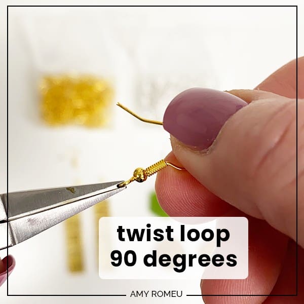 twisting earring loop 90 degrees