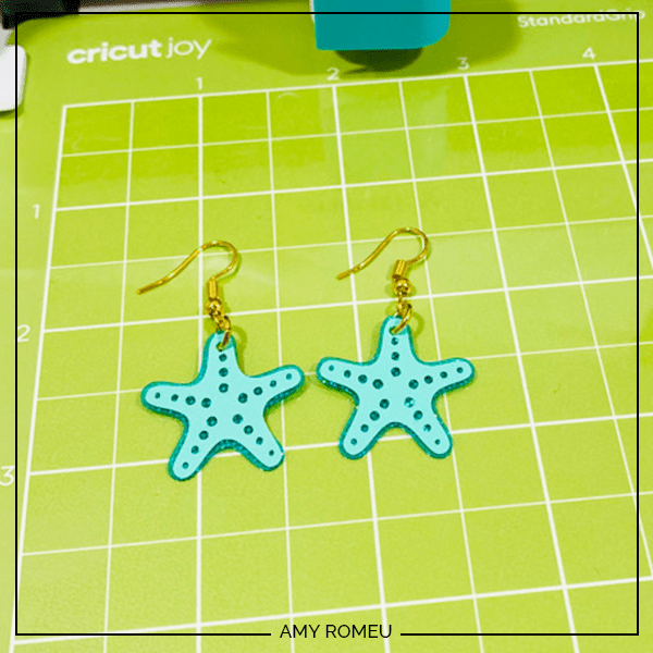 starfish earrings made with a Cricut Joy