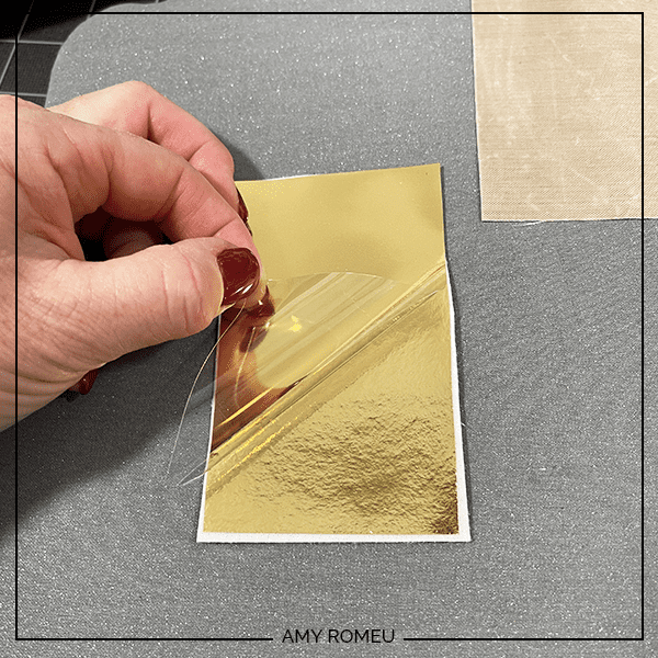 peeling clear transfer sheet from faux leather