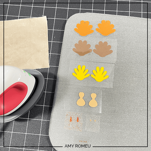 faux leather and vinyl layers for Cricut turkey earrings