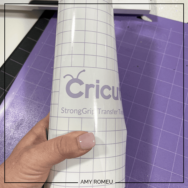 strong grip transfer tape to protect purple Cricut mat