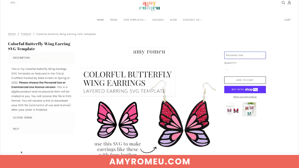 butterfly wing earring SVG