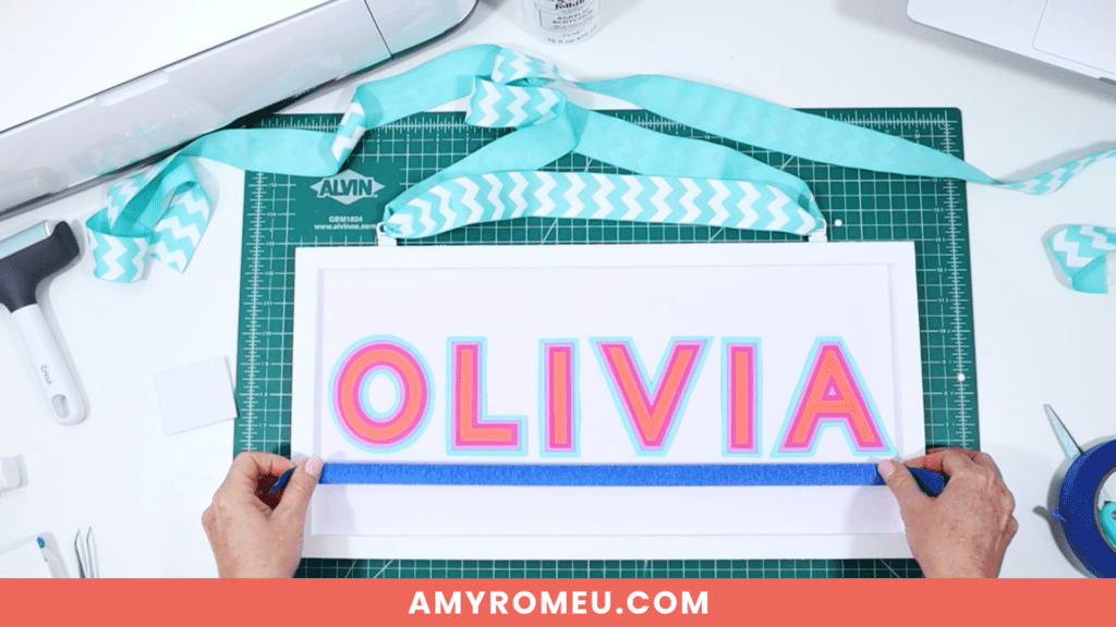 assembling personalized name sign created using offset in Cricut Design Space