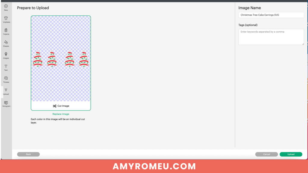 Cricut Design Space uploading SVG