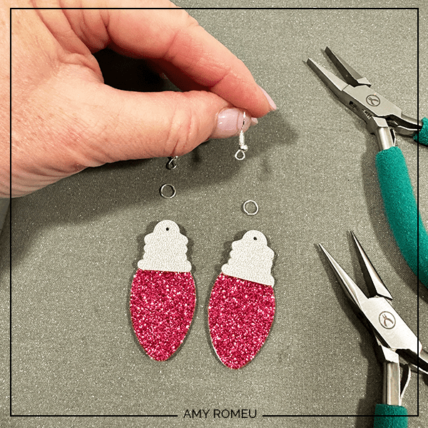 attaching earring hooks to faux leather earrings