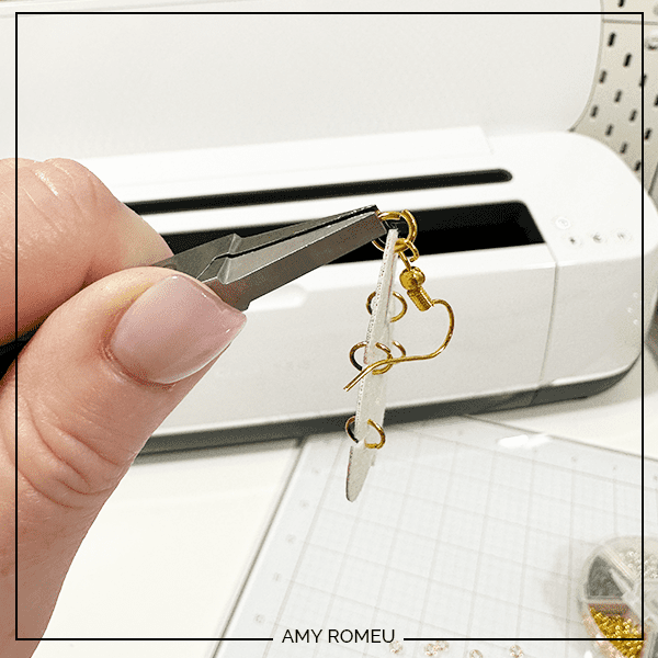 assembling faux leather connected Christmas tree earrings