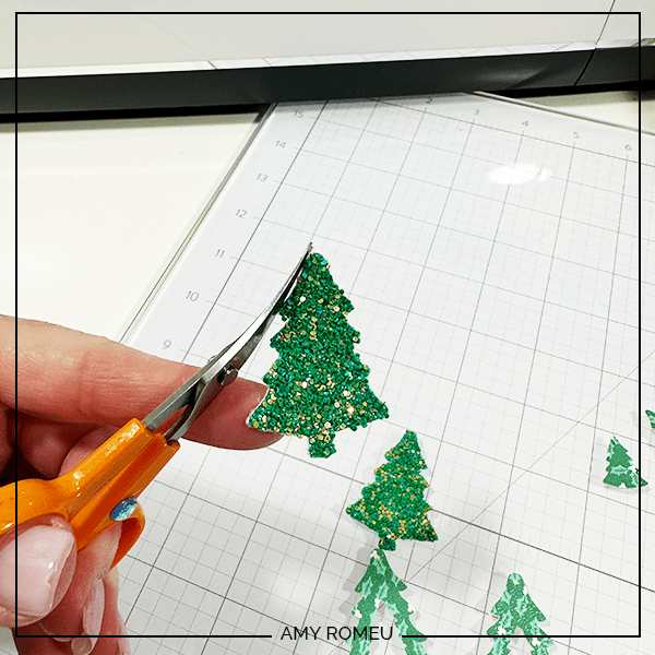 trimming chunky glitter faux leather Christmas tree earrings