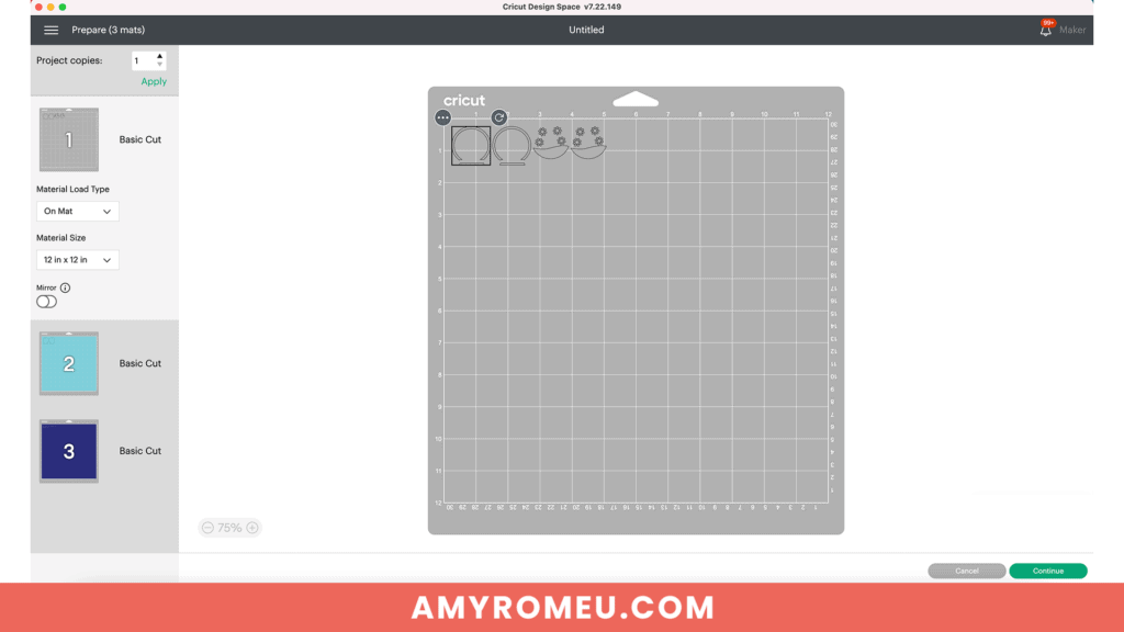 mat preview screen to make faux leather snow globe earrings with Cricut