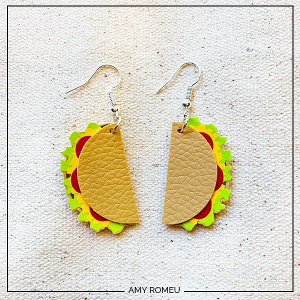 taco earrings made with a Cricut