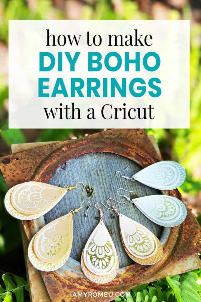 DIY faux leather earrings in bohemian style