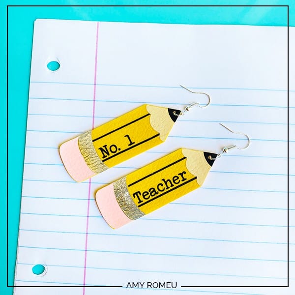 DIY Cricut Teacher Appreciation Gift Pencil Earrings