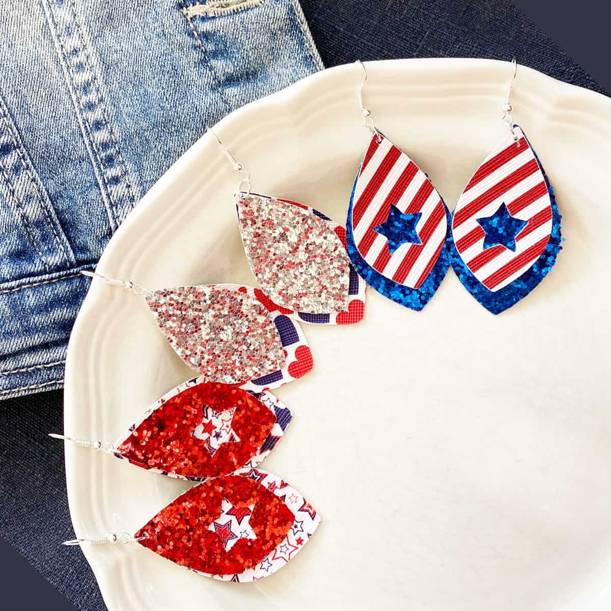 DIY Patriotic Earrings Made with a Cricut