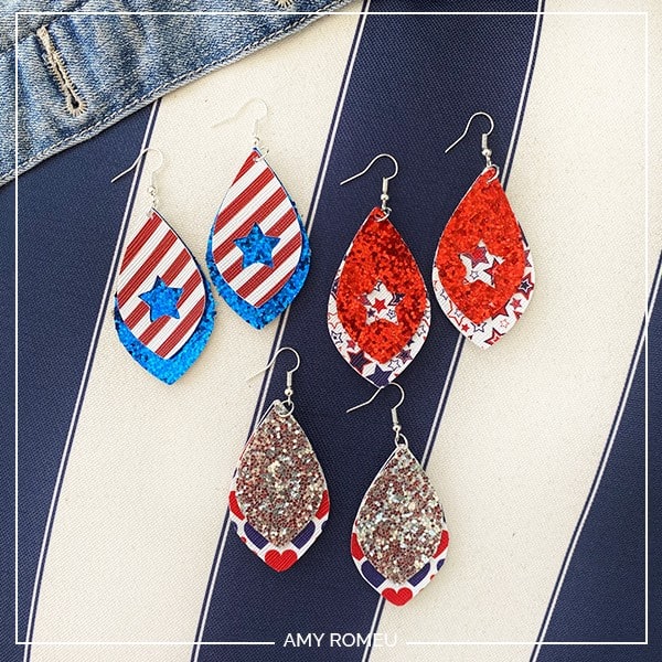 Patriotic Earrings Cricut DIY