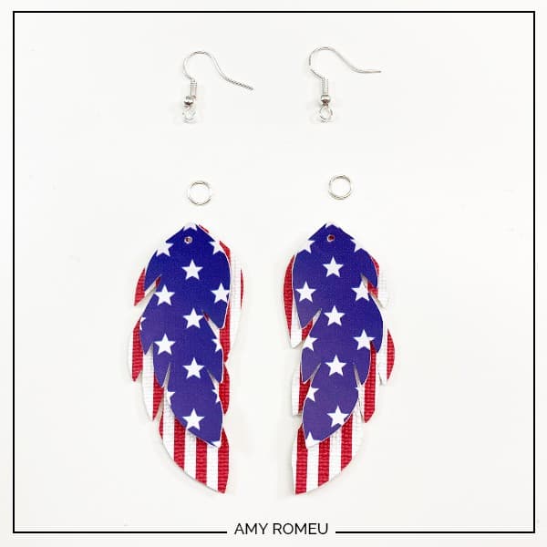 patriotic faux leather earrings with findings