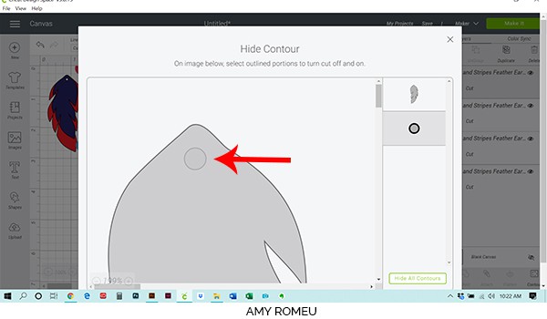 Cricut Design Space shape is contoured