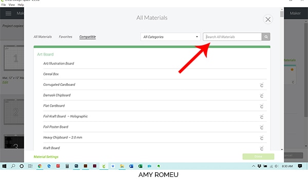browse all materials Cricut Design Space