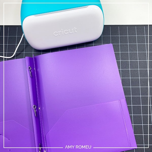 plastic folder and cricut joy for ear savers tutorial