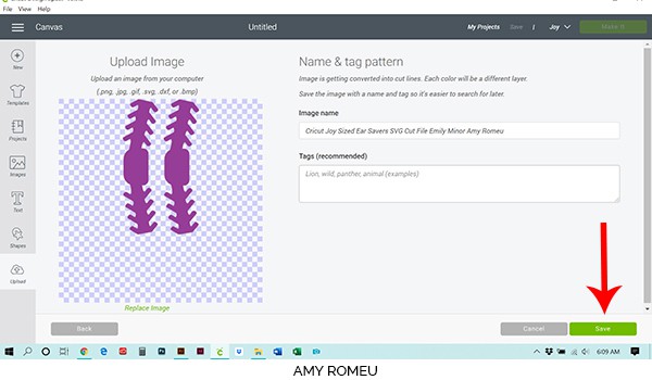 ear savers upload file in cricut design space