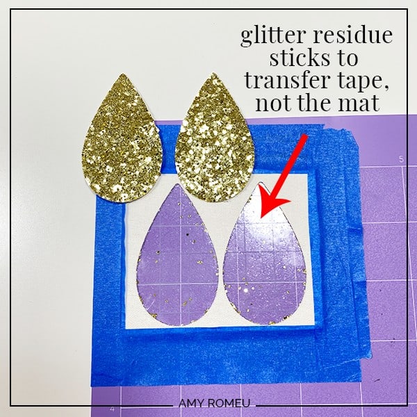 using transfer tape to protect cricut cutting mat from glitter