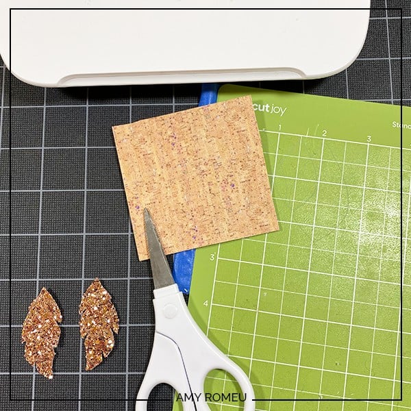 cutting printed cork faux leather for making earrings with the cricut joy