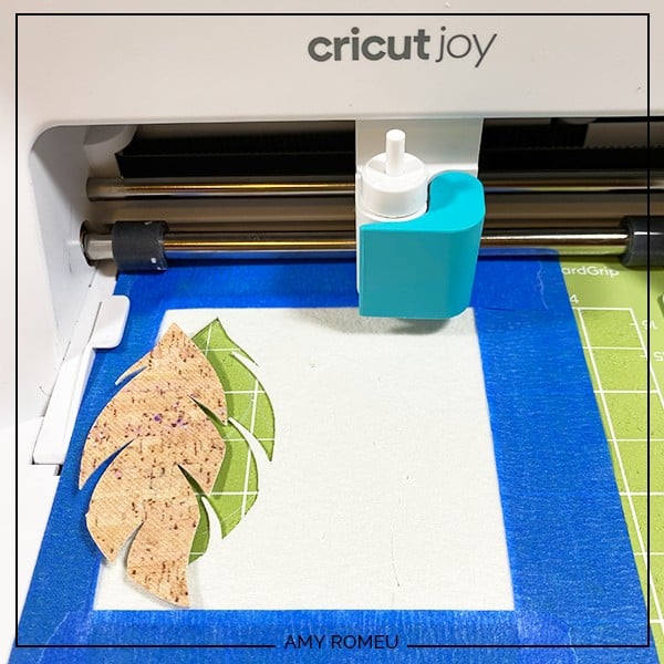 removing printed cork faux leather from Cricut Joy cutting mat