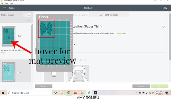 cricut design space cricut joy hovering for mat preview