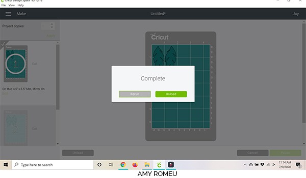 cricut joy screenshot cricut design space repeat the cut