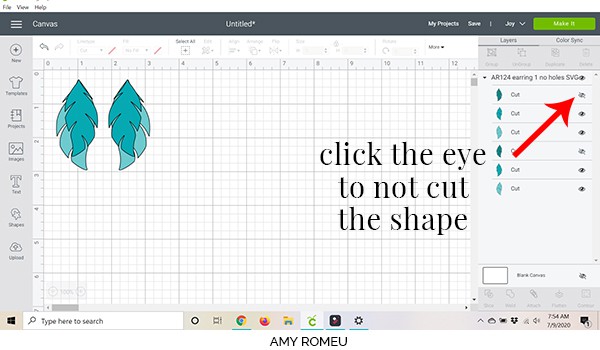 cricut design space screenshot how to not cut layers