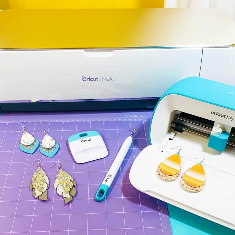 Cricut cutting machines and faux leather earring materials