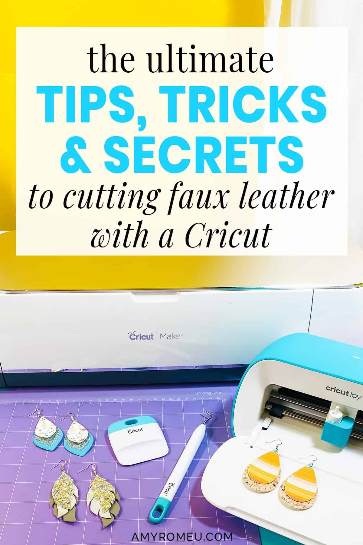 Best Tips, Tricks & Secrets to Cutting Faux Leather with a Cricut Amy
