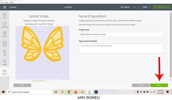 cricut design space screenshot preview of SVG file that will upload