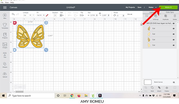 cricut design space screenshot canvas preview