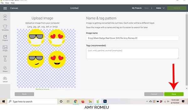 Cricut Design Space screenshot preview of files to upload