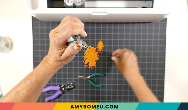 How to Make Faux Leather Fall Leaf Earrings - Amy Romeu