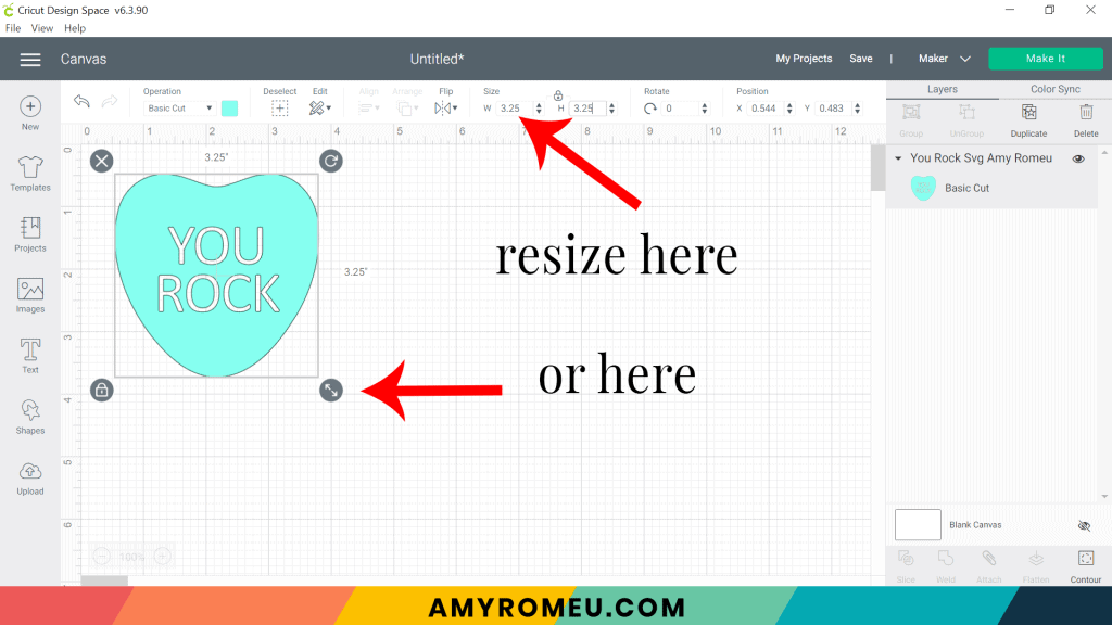 resizing SVG in Cricut Design Space