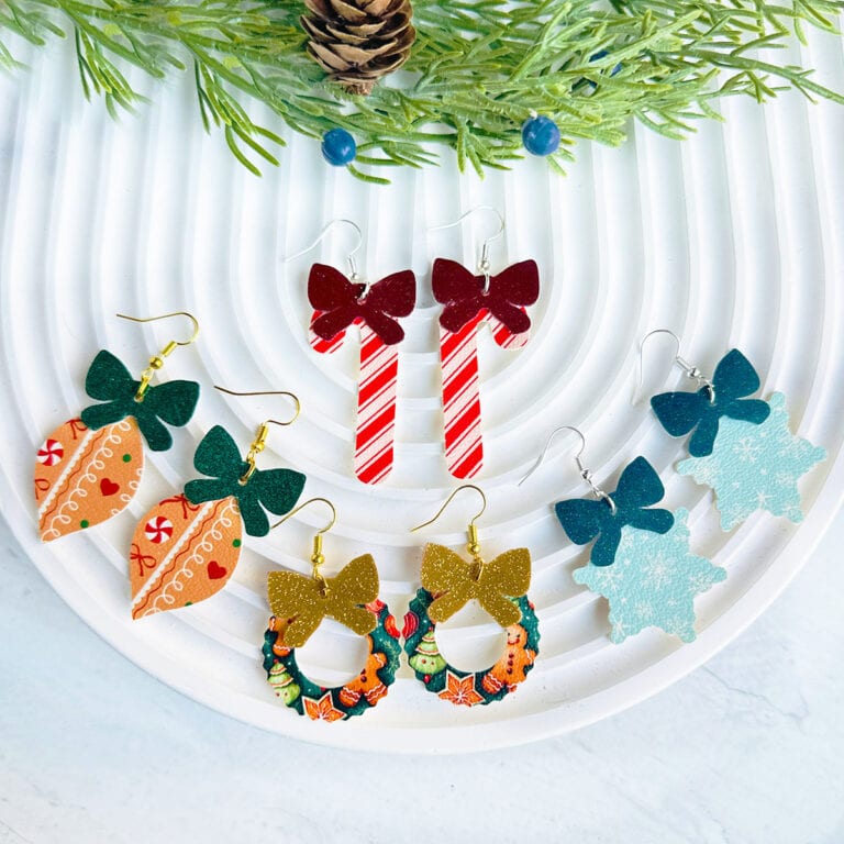 How to Make Holiday Bow Earrings with a Cricut