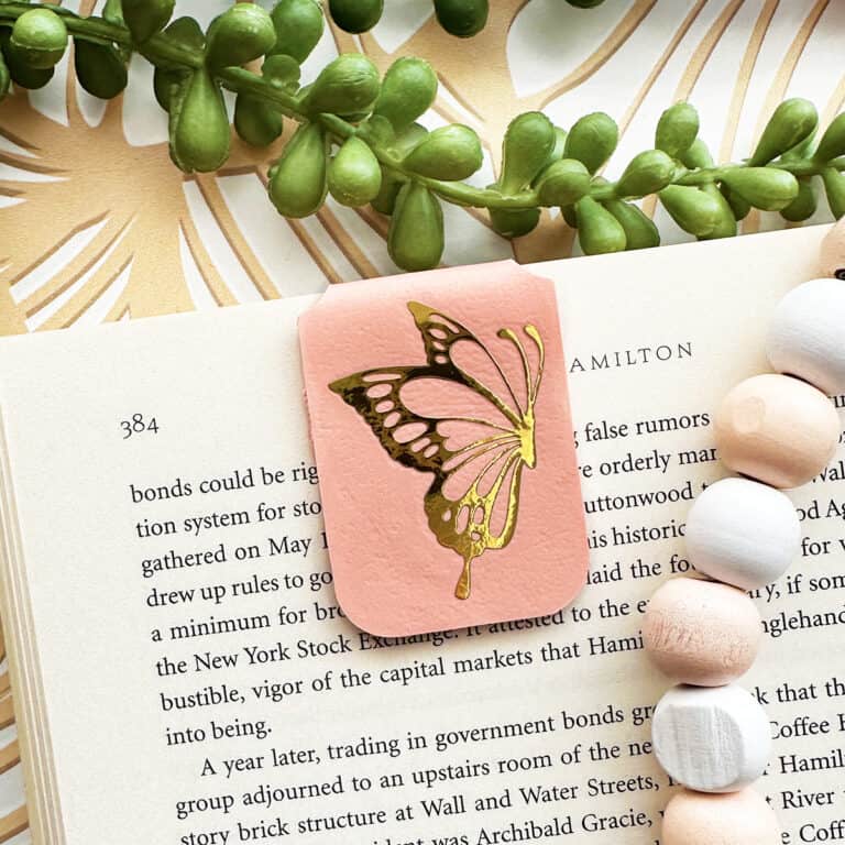 How to Make a Faux Leather Butterfly Magnetic Bookmark
