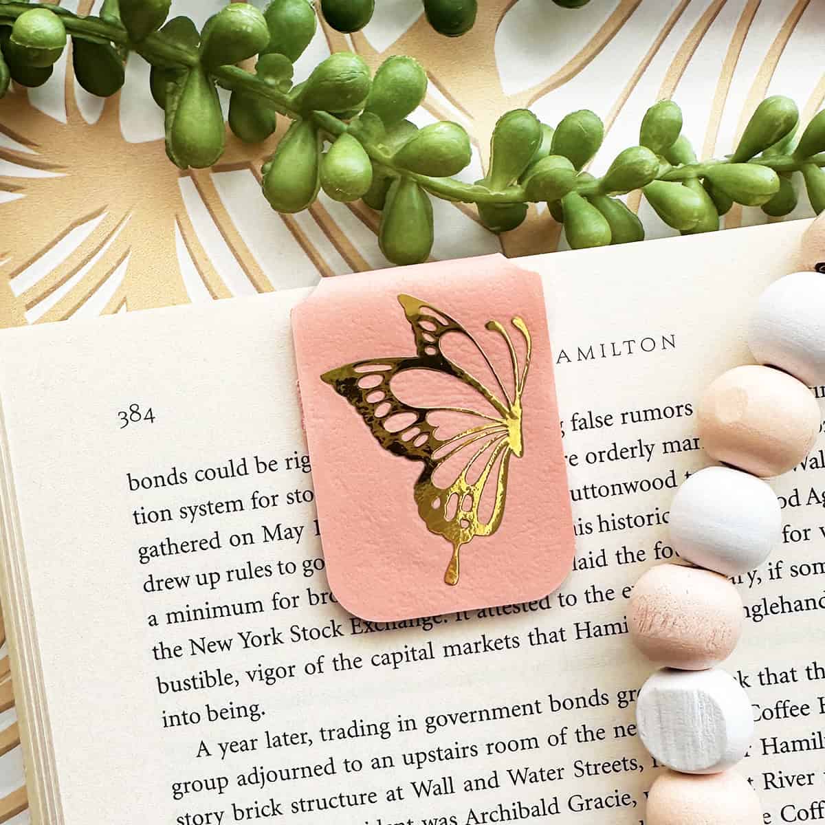 How to Make a Faux Leather Butterfly Magnetic Bookmark