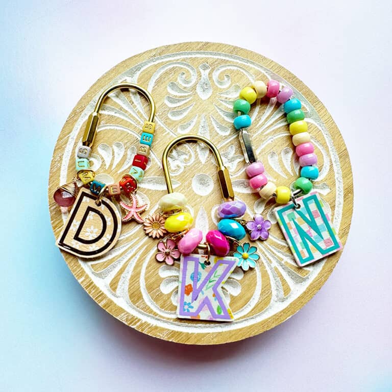 Make Carabiner Keychains with Letter Charms & a Cricut