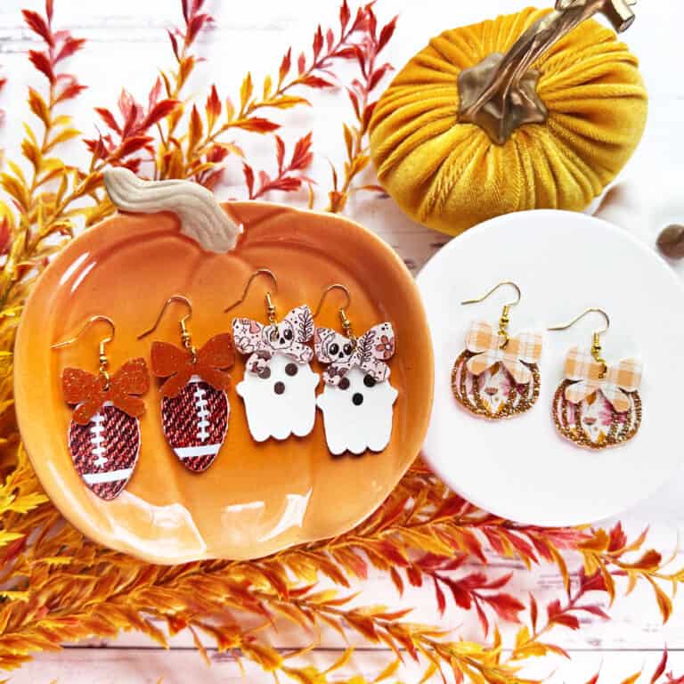 How to Make Faux Leather Fall Bow Earrings with a Cricut