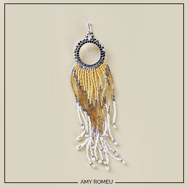 beaded fringe earring