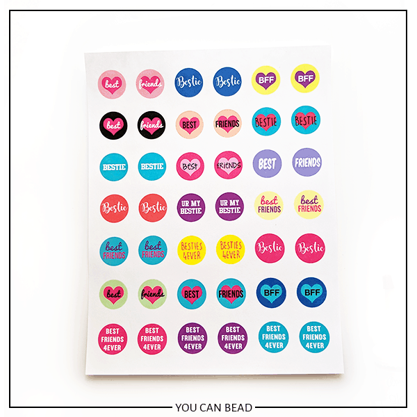 printable circles for best friend keychains