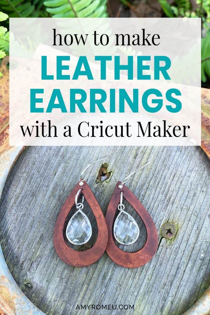 leather earrings with crystal charms