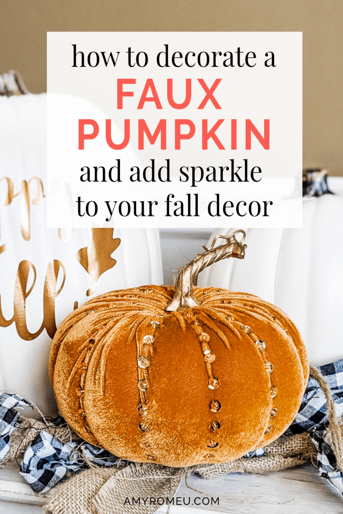 velvet faux pumpkin with beads and sequins