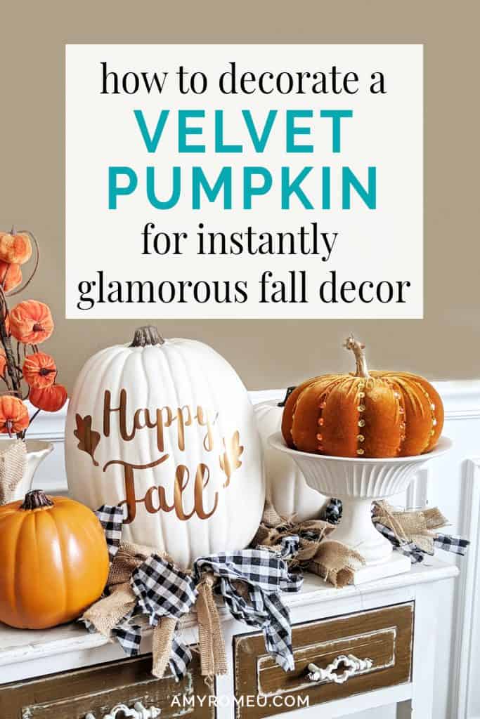 beaded faux pumpkin and fall decor