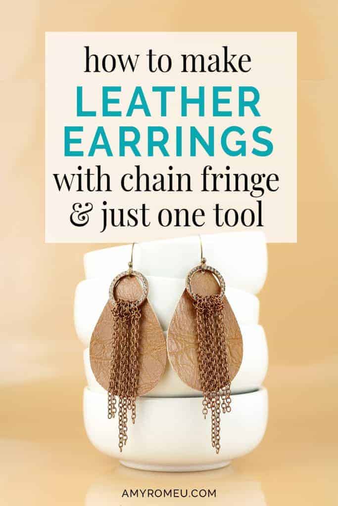 Download Diy Faux Leather Earrings With Chain Fringe Amy Romeu SVG, PNG, EPS, DXF File