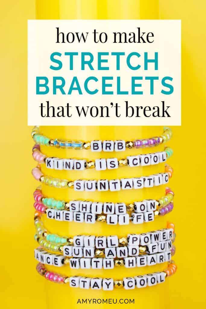 stretch bracelets with letter beads