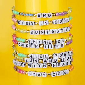 stretch bracelets with letter beads