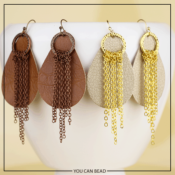 two pair of leather earrings with fringe